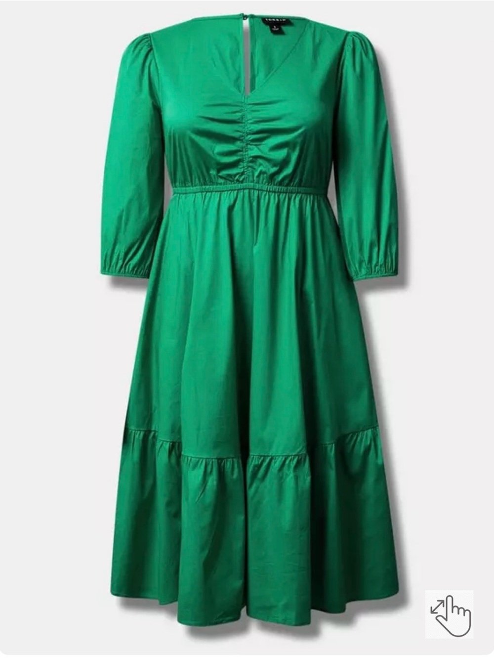 Torrid Green Tiered Midi Dress